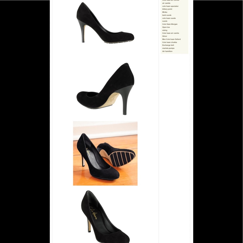 Cole Haan Air Thalia Suede Pumps Black sz 8 wide